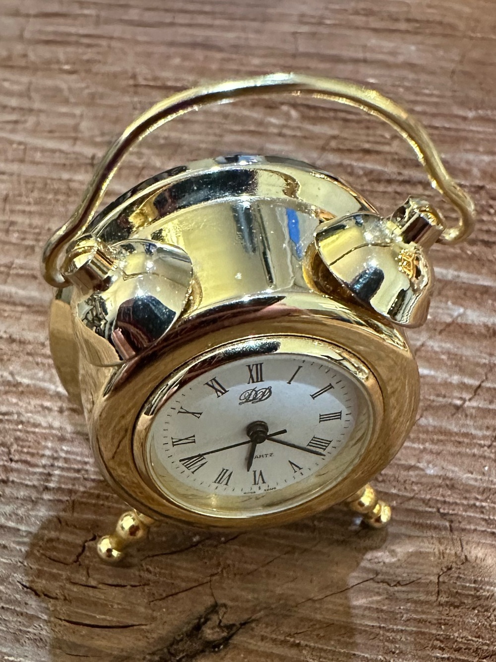 Mini Gold Tabletop Alarm Clock - Elegant Home Accent